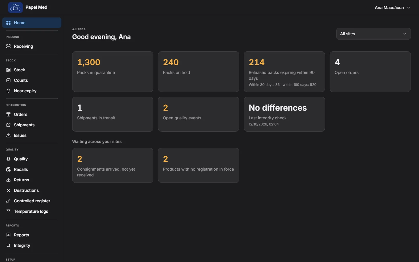 Papel Med Dark theme